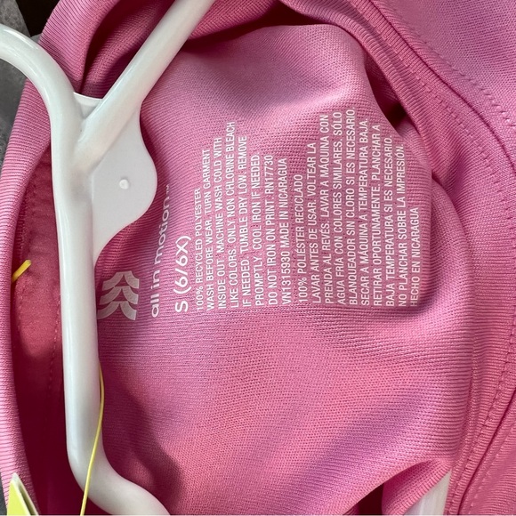 NWT All In Motion Girl's Pink Floral Performance Graphic Tee S  6-6X - Picture 13 of 14